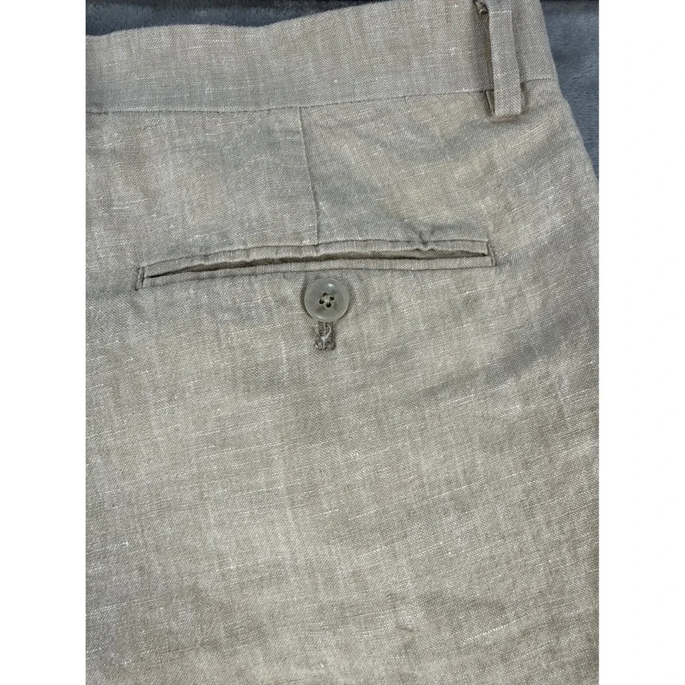 Joseph Abboud Linen Pants Mens 38x30 JOE Slim Fit Separates Tan EUC